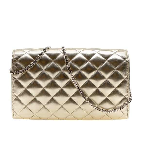 Versace Medusa Chain Shoulder Bag Metalic Gold Leather New - Picture 3 of 6